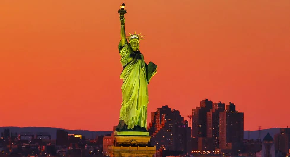 Statue of Liberty New York USA 2025 - iconic landmark, Liberty Island, best hotels NYC neighborhoods