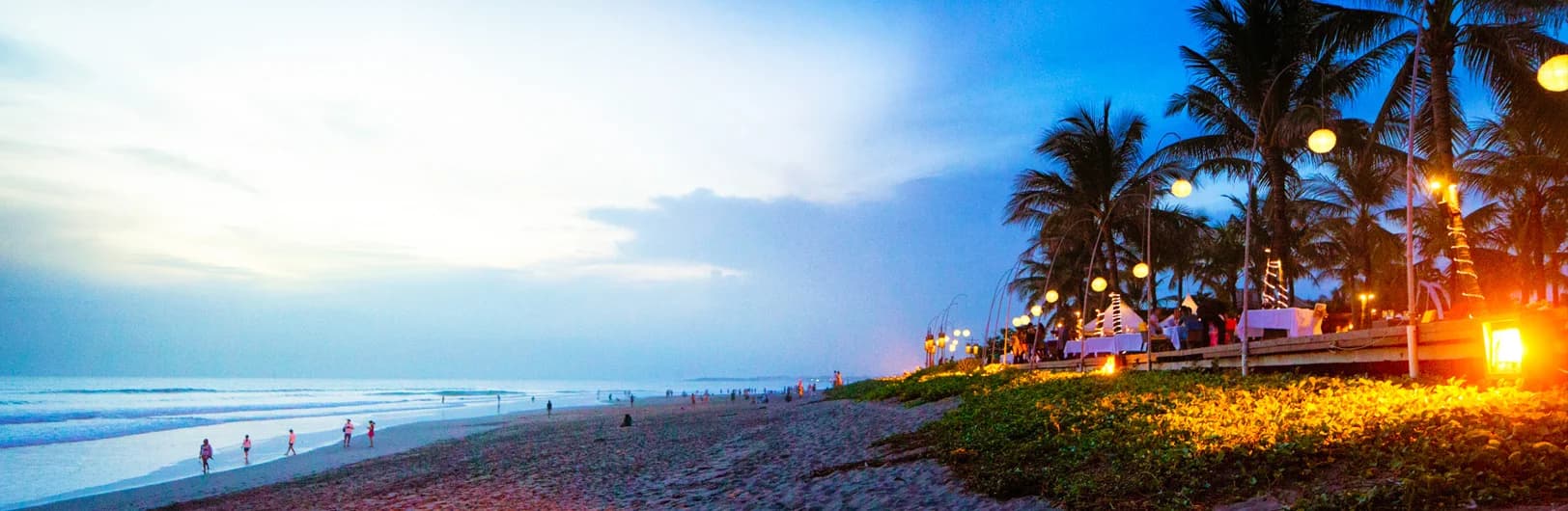 Seminyak Bali - luxury beachfront resorts with sunset views, upscale dining, and designer boutiques on southwest coast of Indonesia