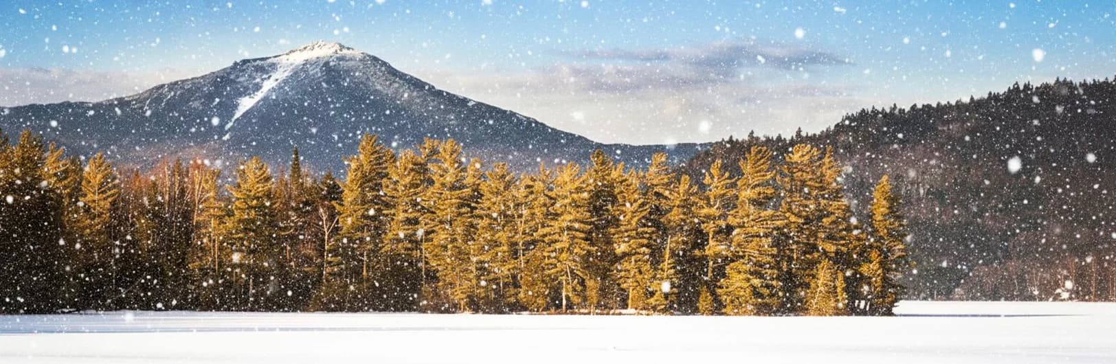 Whiteface Mountain New York 2025/26 Mountain Collective Pass - 1980 Winter Olympics venue with 3,430 ft vertical drop highest in East, steep Olympic downhill course and Cloudspin Glade expert terrain, Adirondack wilderness setting near Lake Placid village, 90 trails with 40% advanced terrain