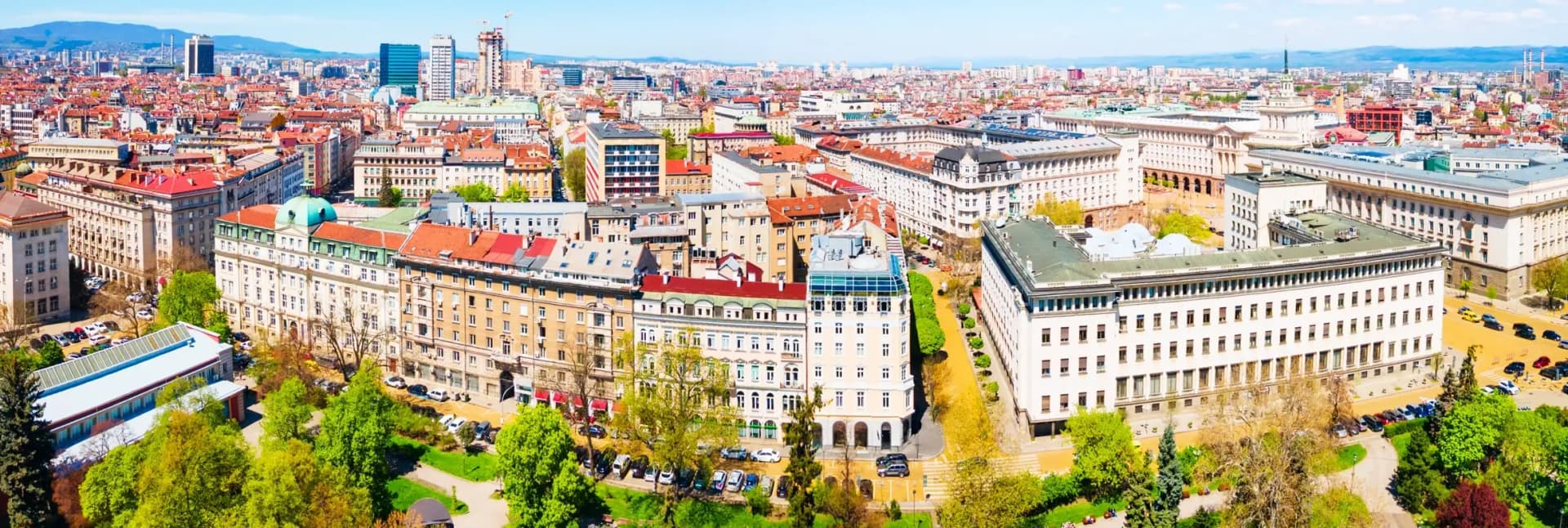 Sofia City Center neighborhood 2026 - Alexander Nevsky Cathedral iconic golden domes, Vitosha Boulevard pedestrian shopping street, Soviet-era and Ottoman architecture, budget hotels €55-95 per night walking distance to attractions - best area for first-time visitors to Bulgaria